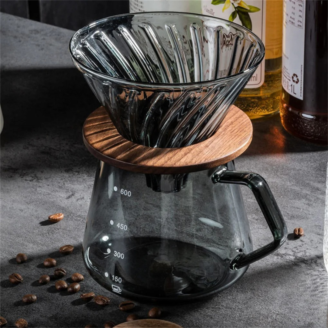 Servidor Pro de Café Gris Cristal Borosilicato 600ml