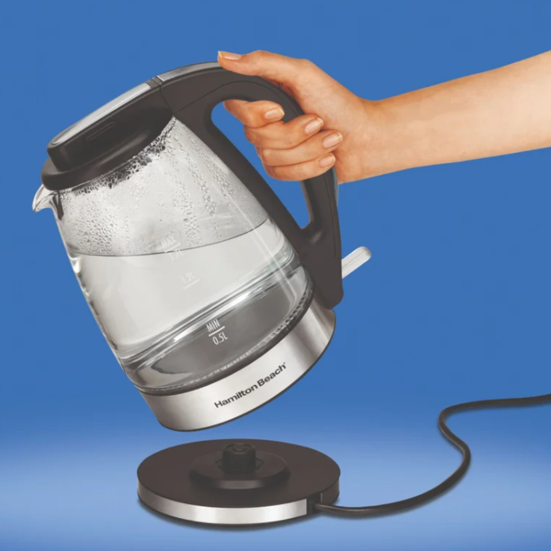 Tetera Eléctrica Hamilton Beach 1.8 L Profesional para el Hogar, Oficina y Catas de Café