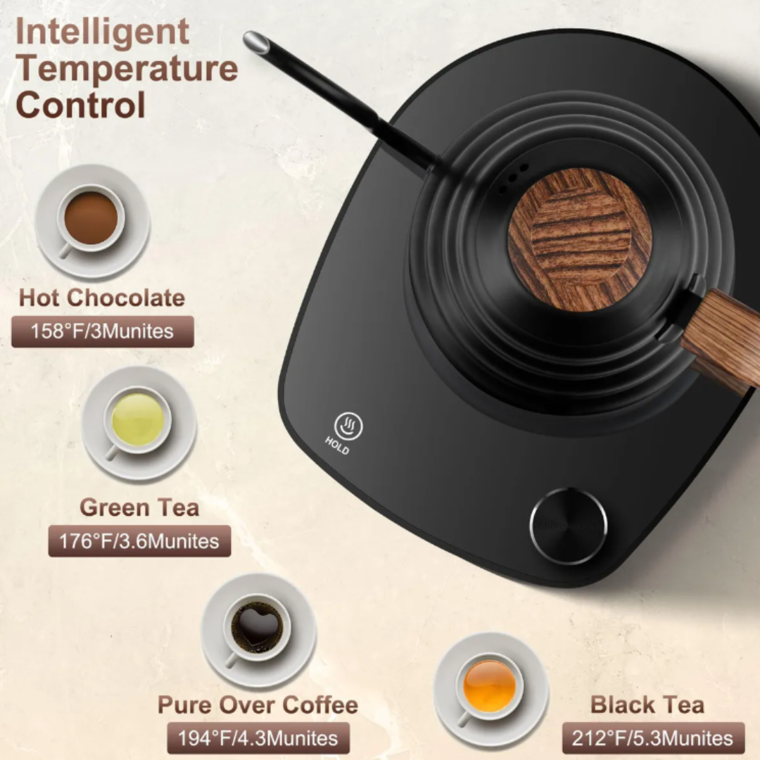 Hervidor Eléctrico Negro Cuello de Cisne 1 L para Barismo