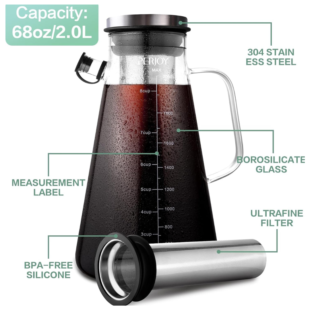 Jarra para Preparación de Café Frío Cold Brew 2 L