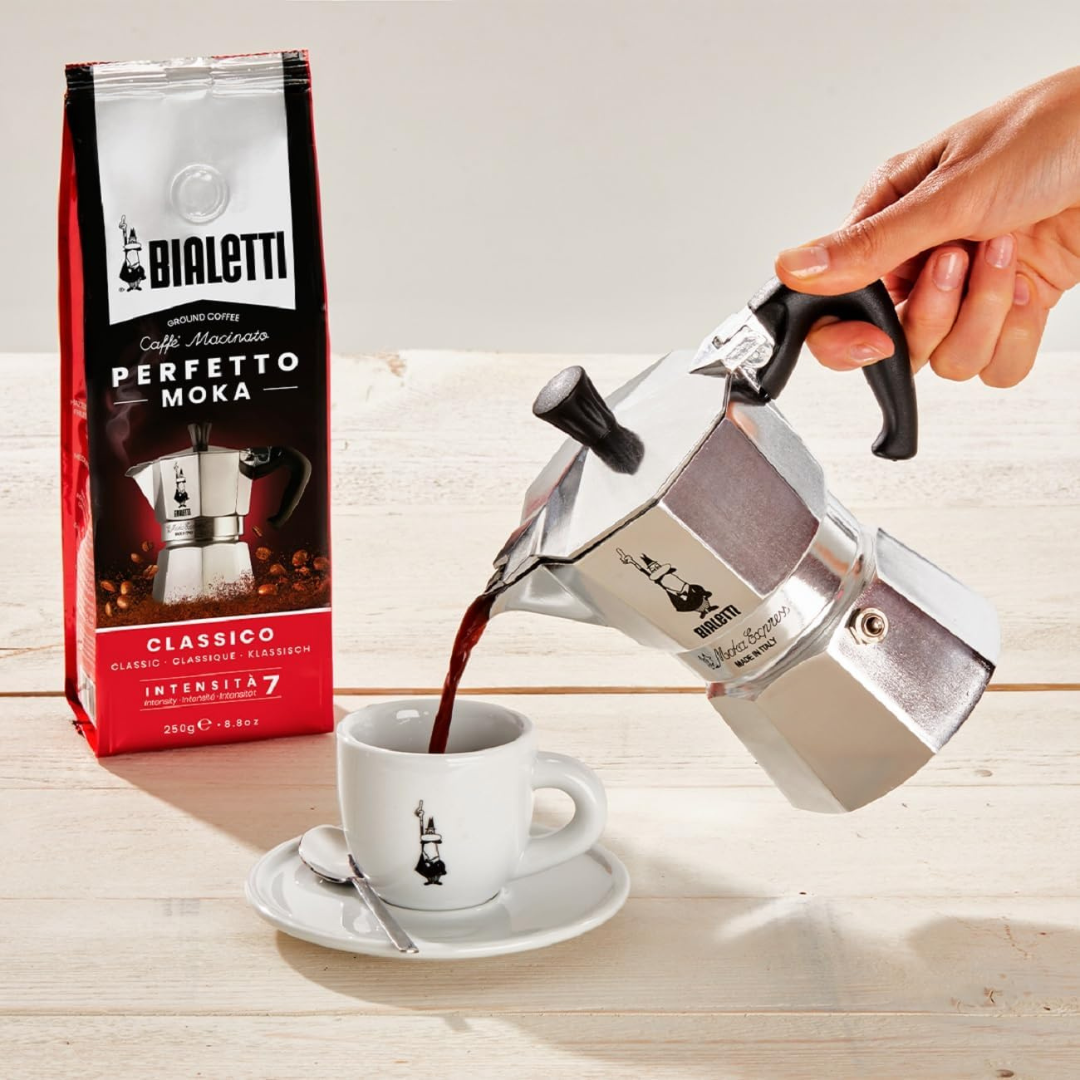 Bialetti Cafetera Moka Italiana Espress en Aluminio 3 Tazas
