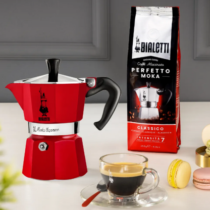 Cafetera Bialetti Moka Italiana Roja Cafetera Espresso 6 Tazas