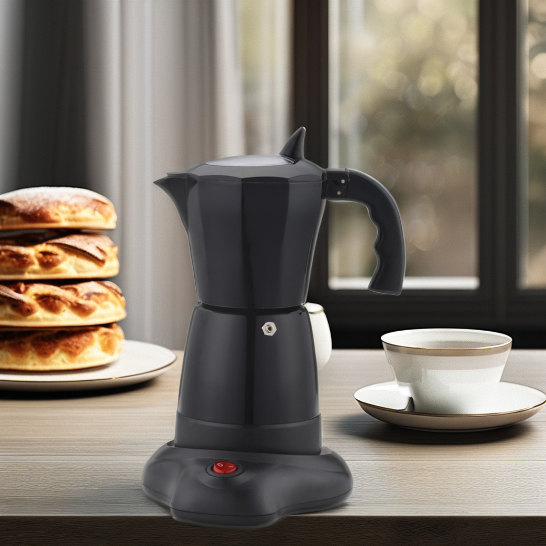 Moka Base Electrica Negra 6 Tazas 300ml