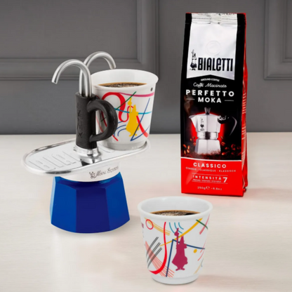 Cafetera Bialetti Mini Espress Kandinsky Azul 2 Tazas