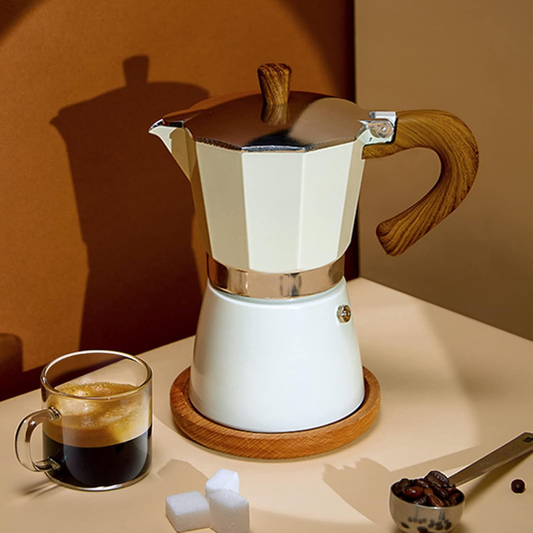 Moka Italiana 300ml 6 Tazas Blanca Cafetera de Estufa