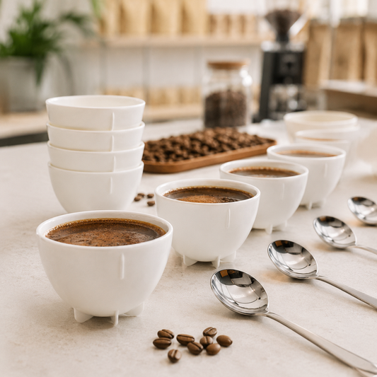 Taza Blanca para Catacion de Cafe 200 ml Apilable