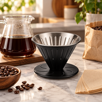 Cafetera Dripper V60 02 Acero Negro para Cafe Filtrado
