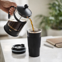 Kit Cafe Vaso Termo Prensa Francesa Viajera