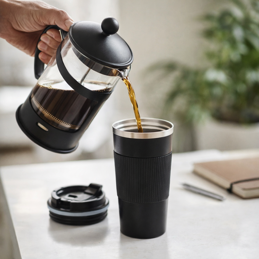 Kit Cafe Vaso Termo Prensa Francesa Viajera