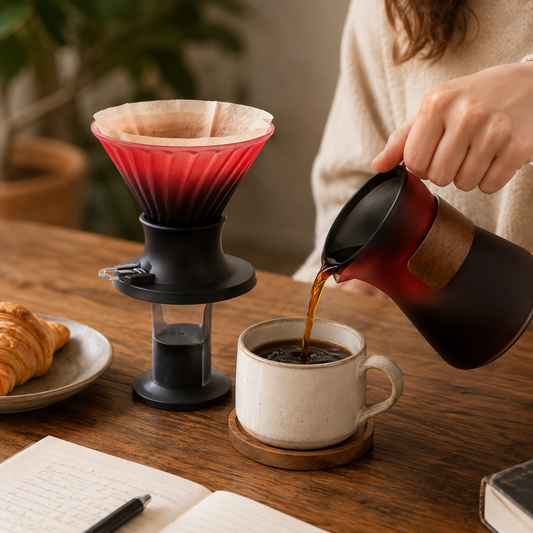 Kit Elegante Cafetera Dripper V60 Tipo Hario Switch con Server 400ml