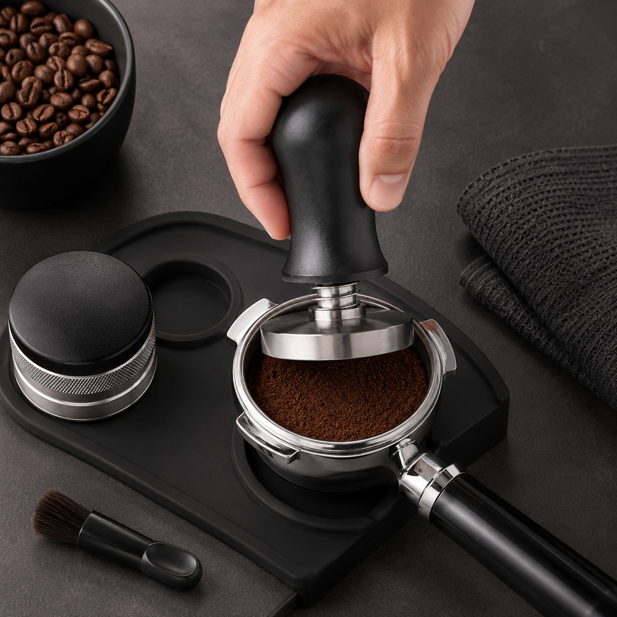 Tamper Pisador Cafe Maquina Espresso 49 mm con retorno interno