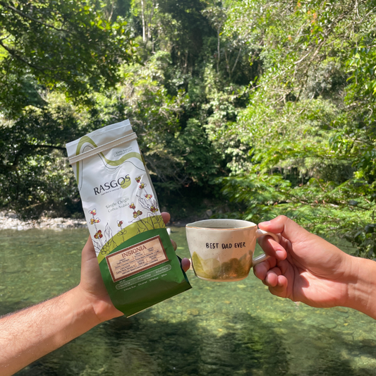 Kit Best Dad Ever Pocillo hecho y pintado a mano + Café Especial