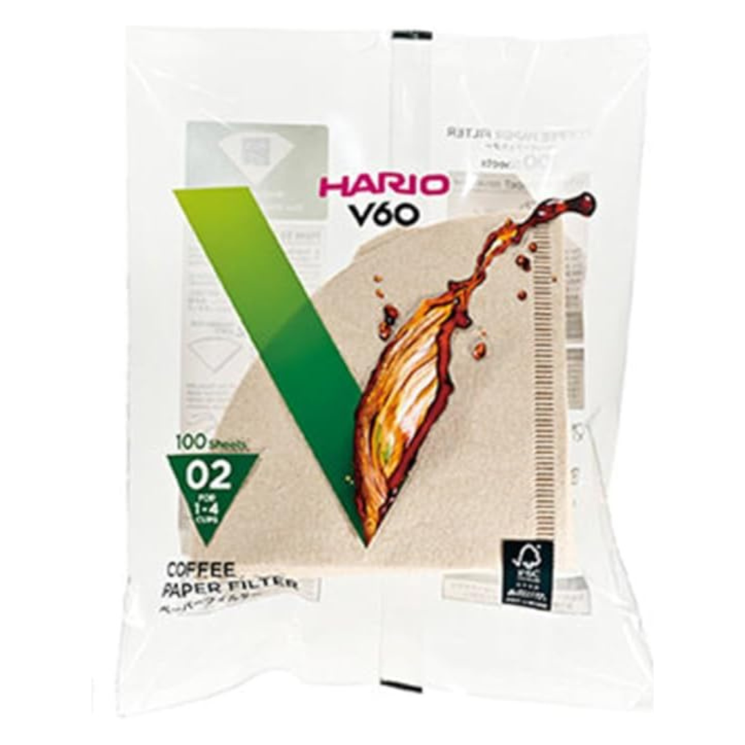 Filtros Cafetera V60 Hario Original 02 Natural x100uds