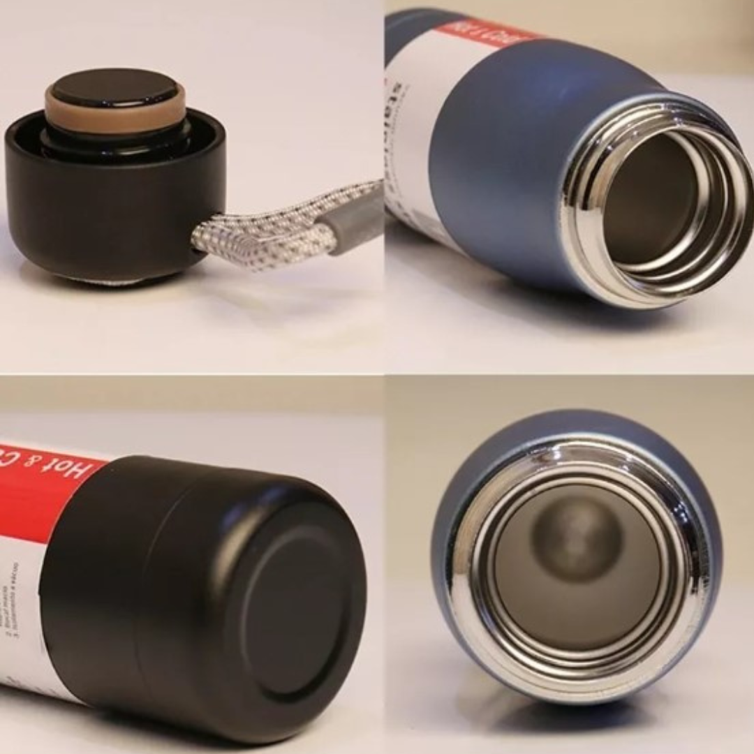 Botella Termica Pro para Viajes o Dporte Azul con Cordon 350ml