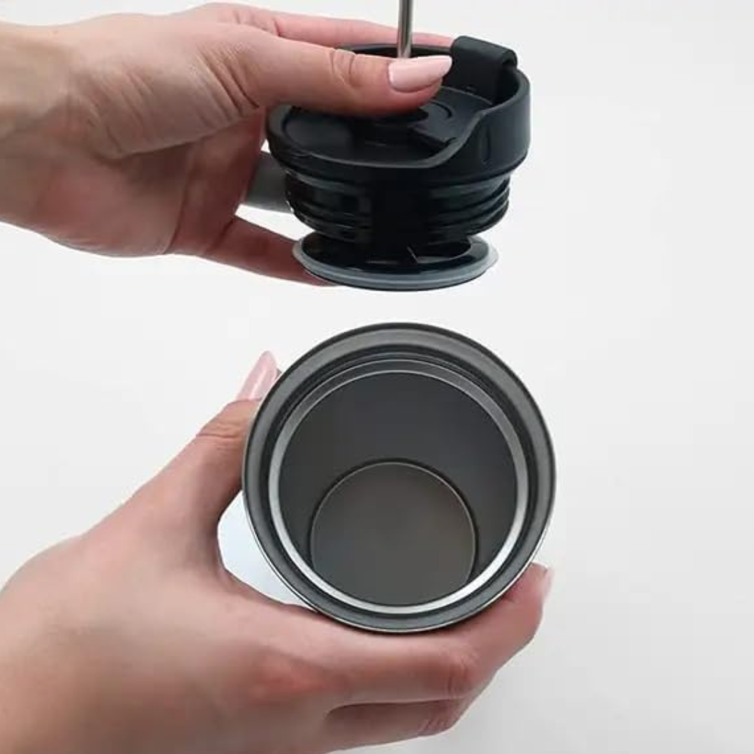 Termo Prensa Portátil para Viajes Rosa 350ml