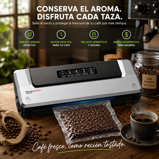 Maquina Empacadora Selladora al Vacio Multifuncional para Cafe y Alimentos