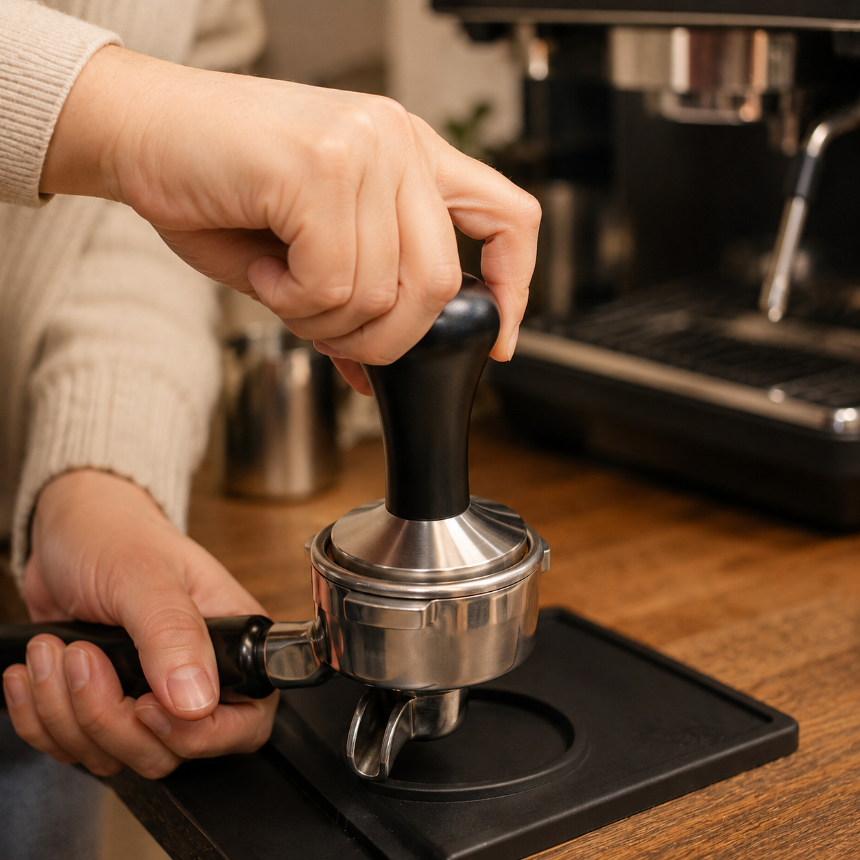 Tamper para Cafe 58mm Maquina Espresso en Acero Inoxidable