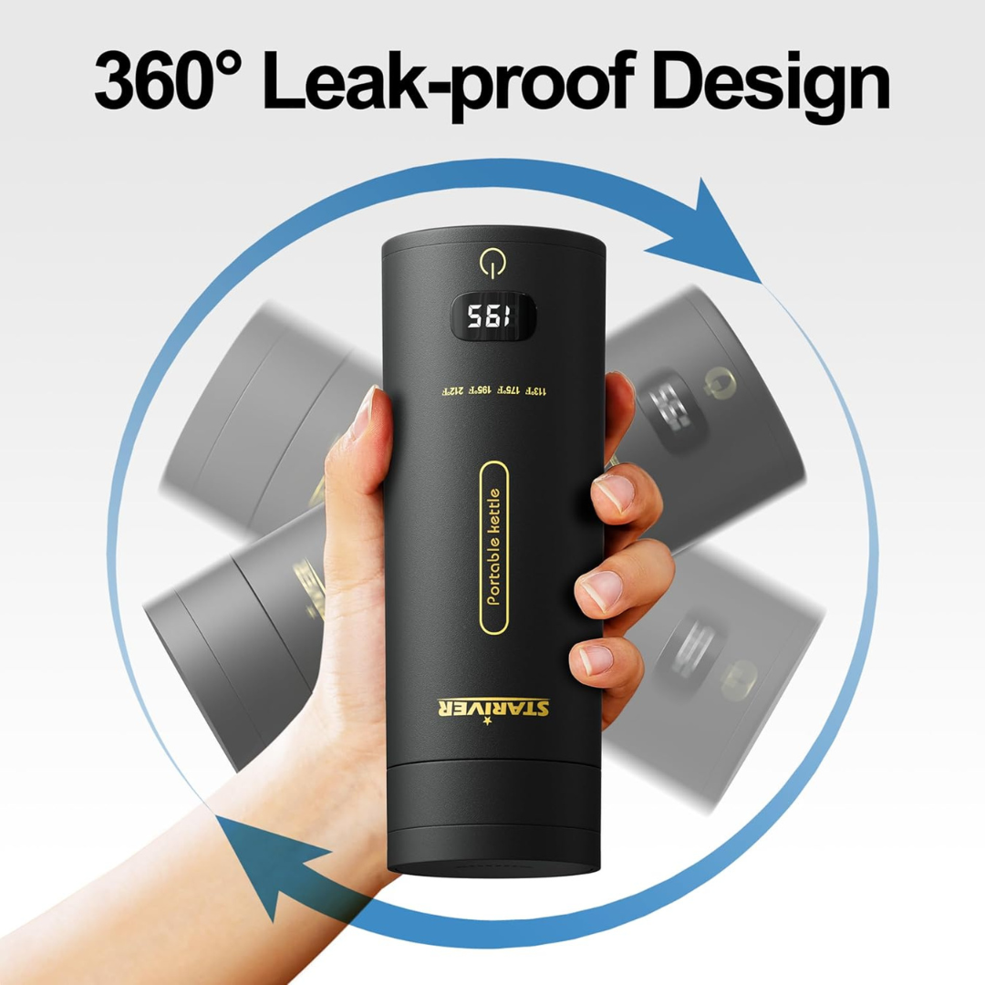 Hervidor Portatil Electeico Viajero Negro Stariver 380ml