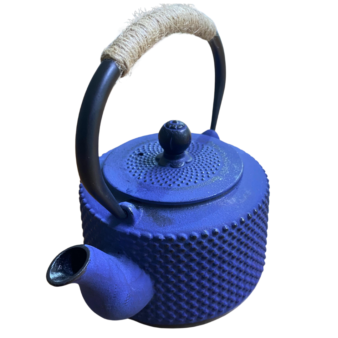 Tetera de Hierro Fundido Azul para Infuciones de Té Estilo Japonés 650ml