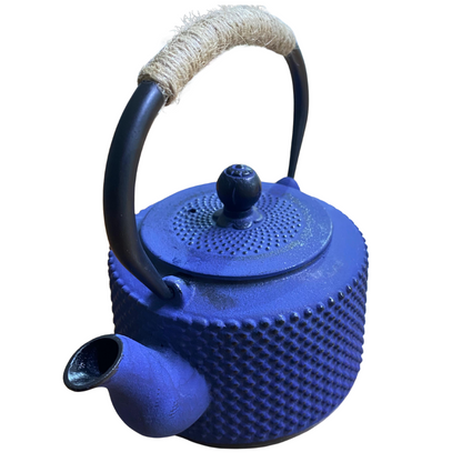 Tetera de Hierro Fundido Azul para Infuciones de Té Estilo Japonés 650ml