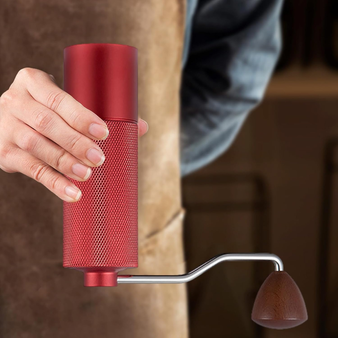 Molinillo de Café Pro Rojo Manual Ajustable con Muelas de Acero 35 g