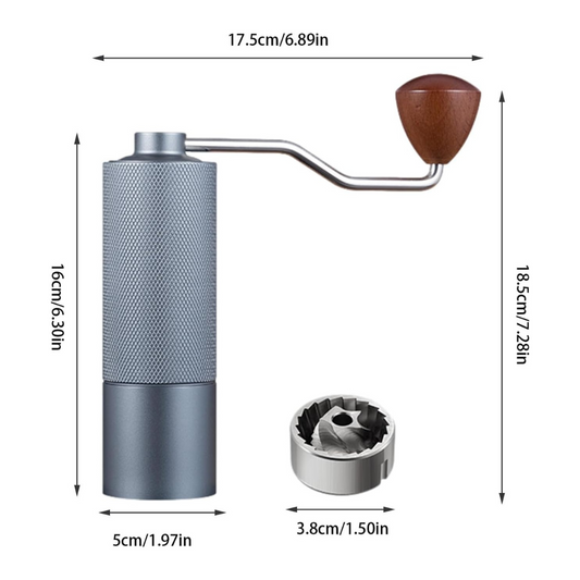 Moledor para Café Conico Manual Gris en Acero Inoxidable Pro 35gr