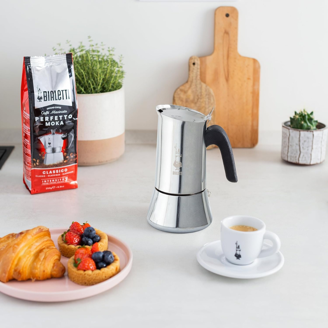 Bialetti Venus Cafetera Italiana 6Tazas Apta para Inducción Acero Inoxidable