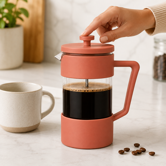 Cafetera Metodo Prensa Francesa Rosa Terracota 600ml y 1 Litro