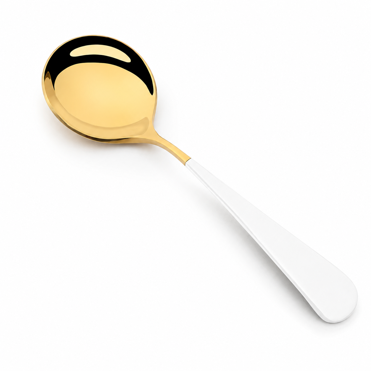 Cuchara Dorada para Catacion de Cafe con Mango Blanco