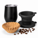 Kit Cafe Viajero V60 Tipo Kalita Origami Plegable con Vaso Termo Termico 350 ml y 50 Filtros