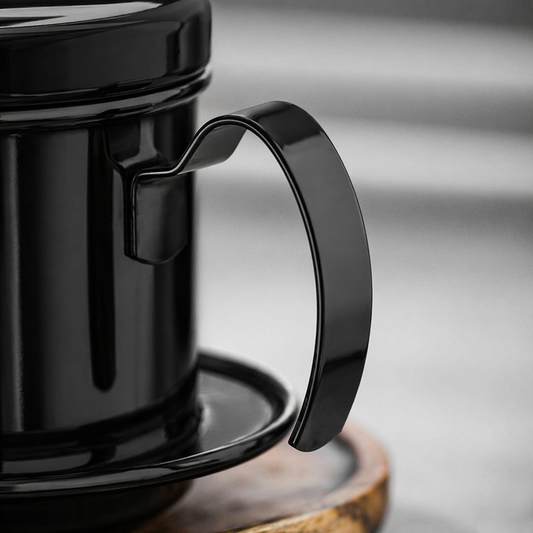 Cafetera Dripper Vietnamita Negro Brillante Viajera