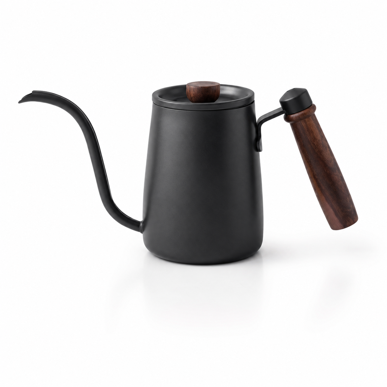 Jarra Cuello de Cisne 600ml Negra con Mango Madera