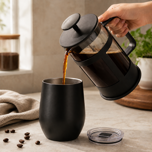 Kit Cafe Metodo Prensa Francesa 800 ml con Vaso Termico 350ml