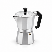 CAFETERA ITALIANA MOKA ALUMINIO PLATA 2 TAZAS