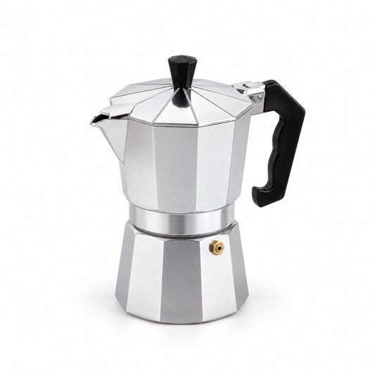 CAFETERA ITALIANA MOKA ALUMINIO PLATA 2 TAZAS