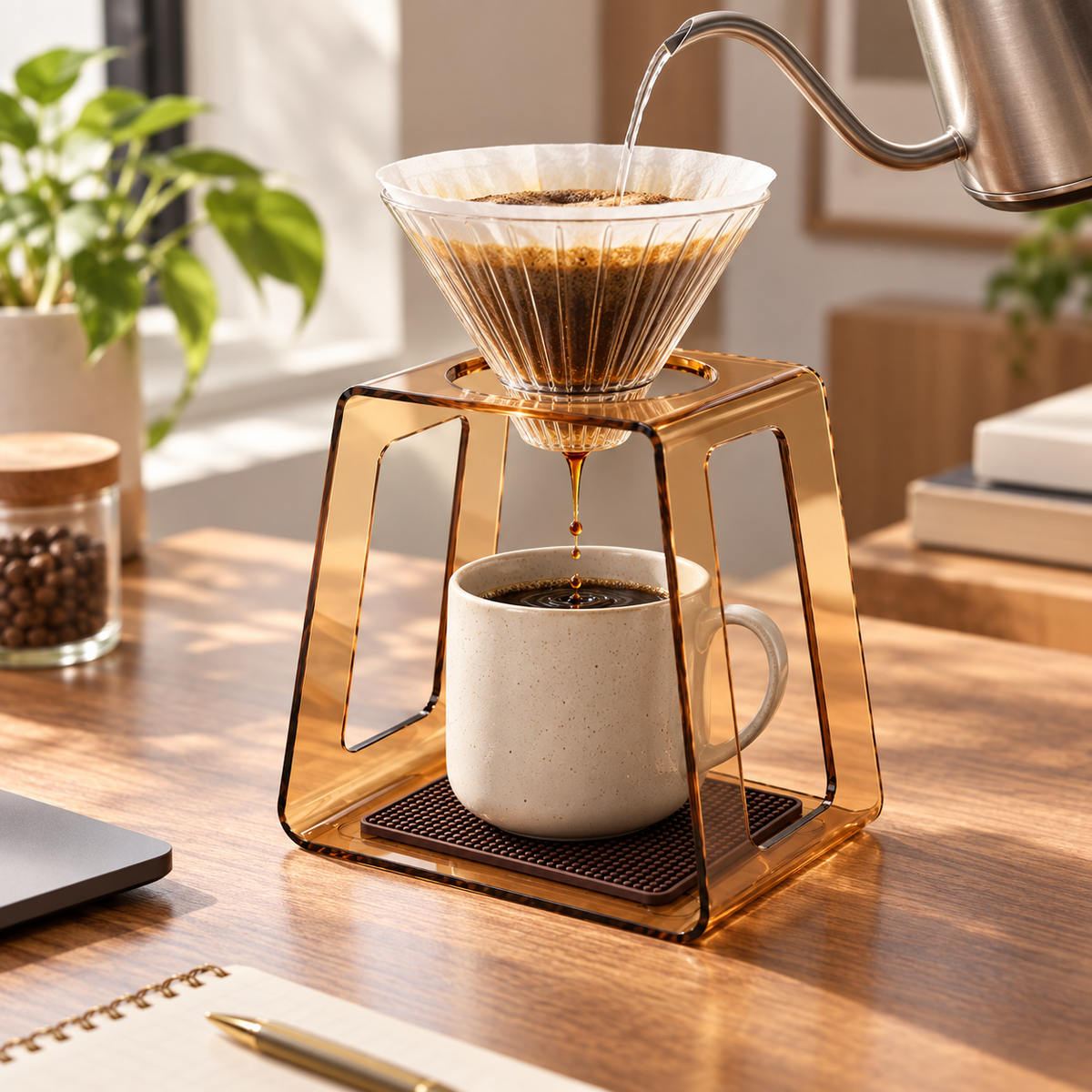 Base Metodo V60 Acrilica para Dripper Estacion Cafe Pour Over