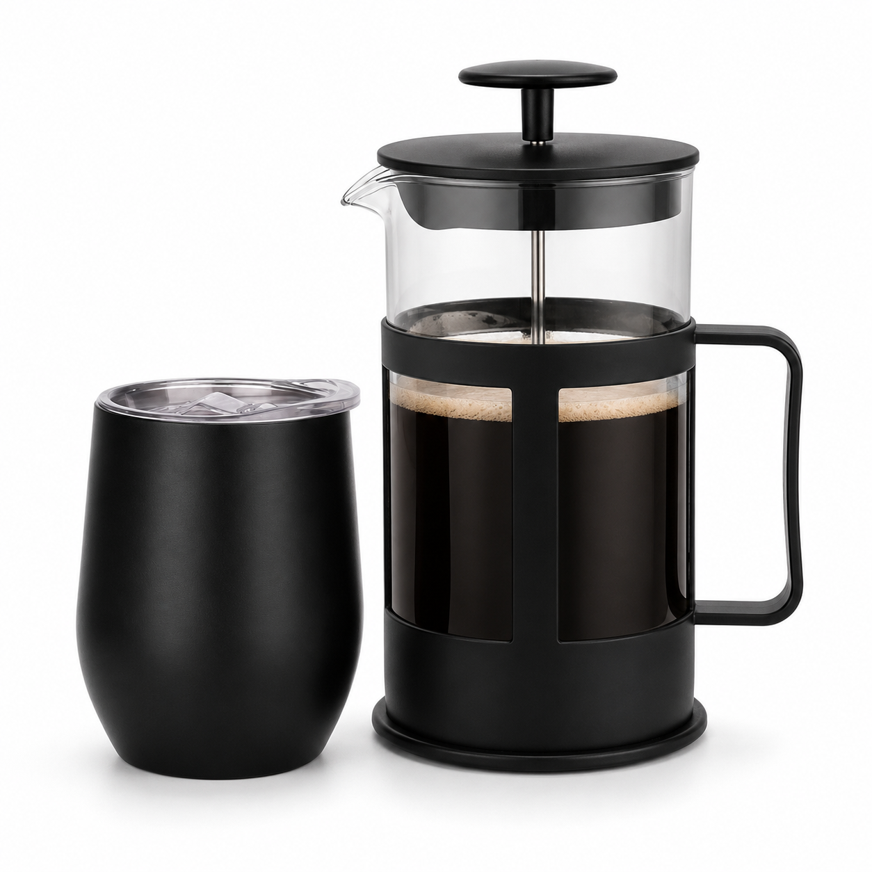Kit Cafe Metodo Prensa Francesa 800 ml con Vaso Termico 350ml