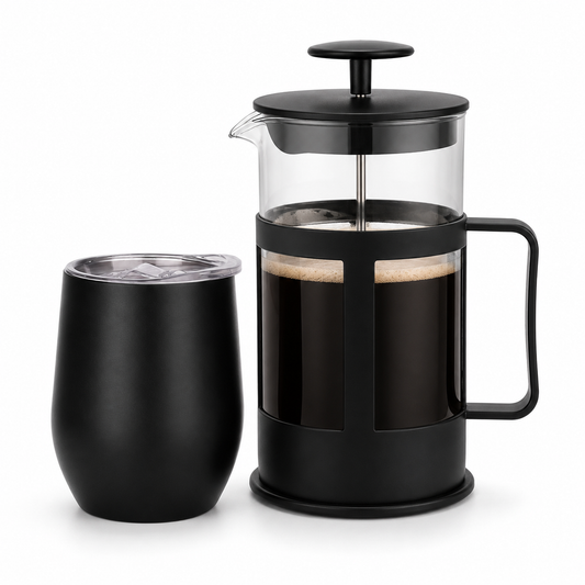 Kit Cafe Metodo Prensa Francesa 800 ml con Vaso Termico 350ml