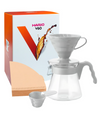 Set V60 Hario Original Plastico 02 Gris + Cuchara + Filtros + Server