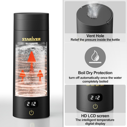 Hervidor Portatil Electeico Viajero Negro Stariver 380ml