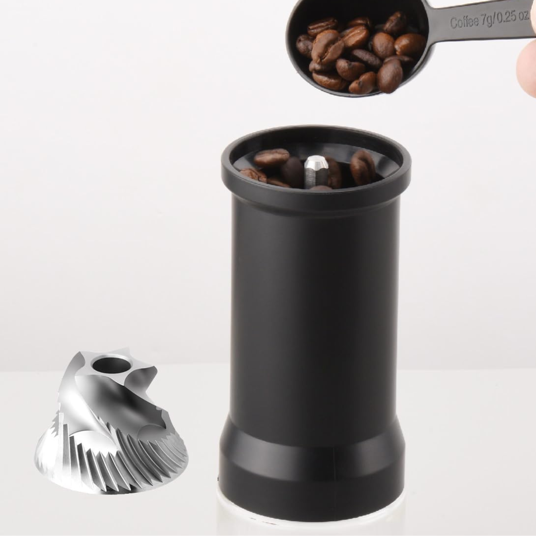Molinillo Negro Manual para Café Profesional de Precisión con Muelas en Acero Inoxidable  30gr