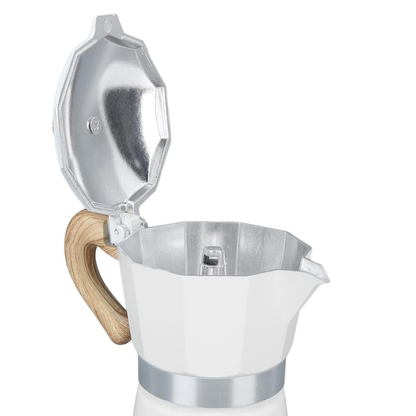 Cafetera Italiana Moka 150 ml  Aluminio Color Blanco 3 Tazas