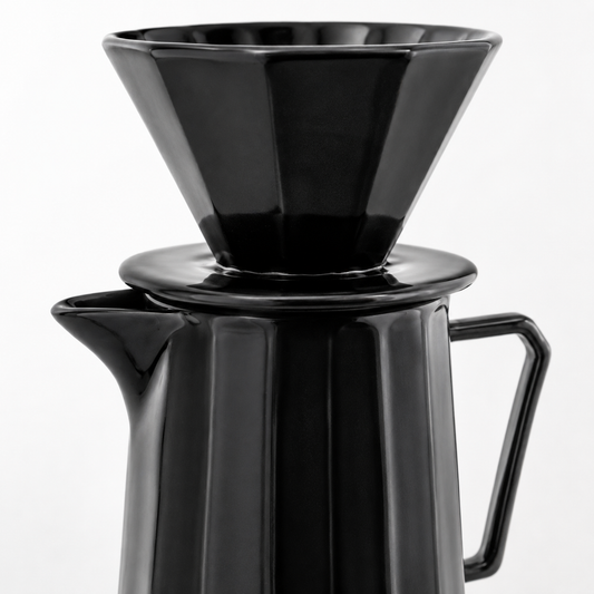Kit Dripper Goteo Black Diamante | Cafetera Metodo V60 Ceramica con Server con Punta Fina