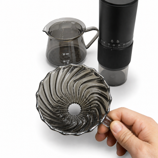 Kit V60 con Molino Electrico Ajustable 35 Clics para Cafe Filtrado