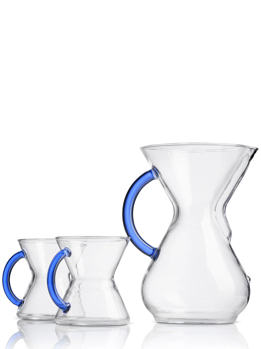 Cafetera Chemex 6 tazas Mango Cristal Azul Zafiro