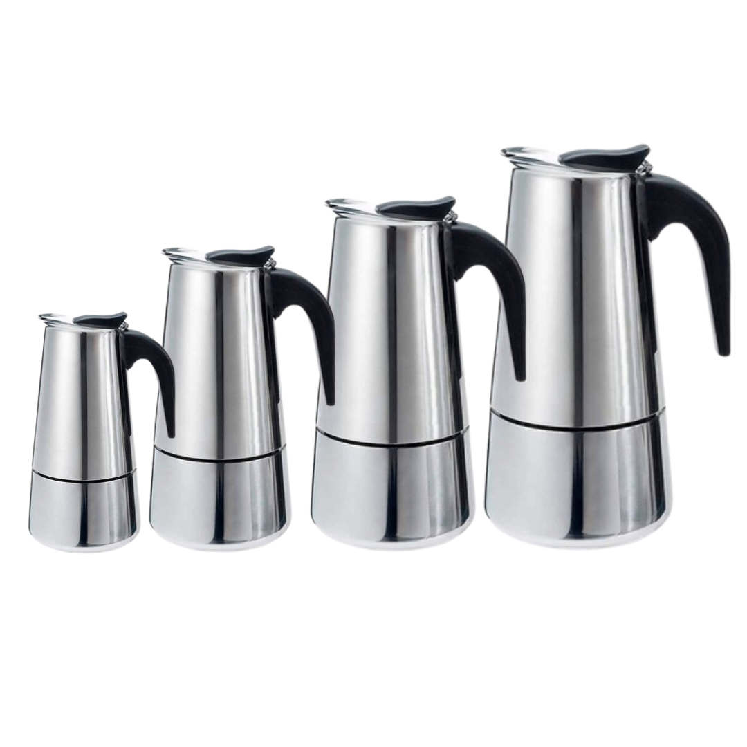 Cafetera Italiana Moka Moderna Acero Inoxidable 4/6/8/12 Tazas