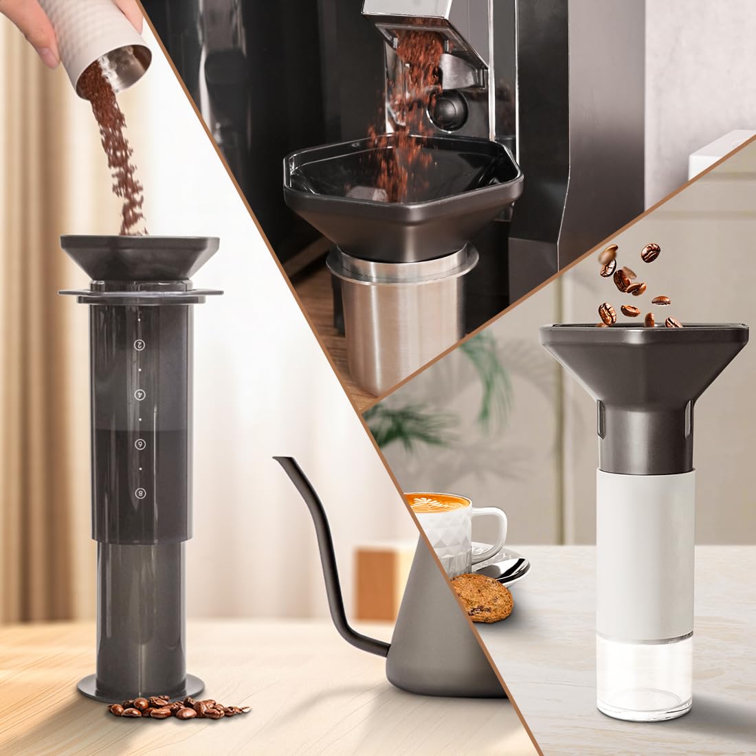 Embudo Compatible con AeroPress Original, Clear, XL y Go