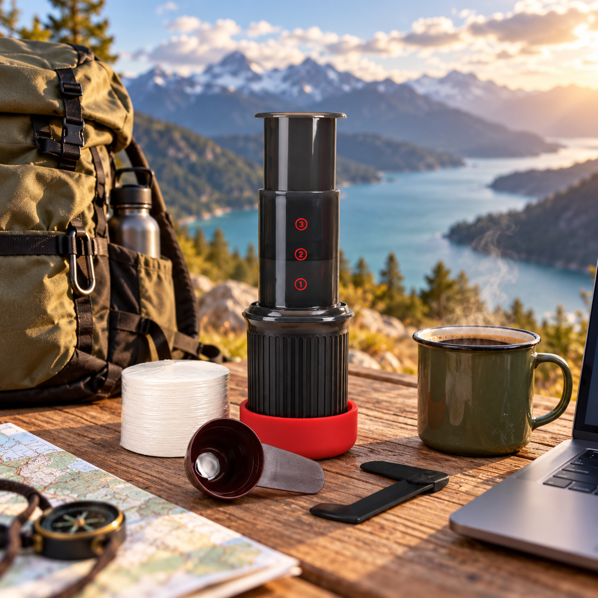 Cafetera Portatil de Presion Tipo Metodo AeroPress Go