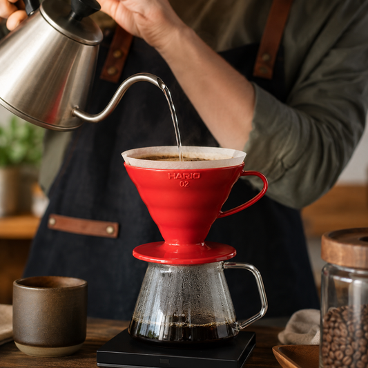 Cafetera Goteo Hario Metodo V60 02 Rojo Plastico Original