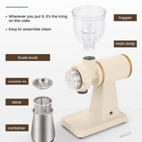 Molino Electrico Tipo Tolva 200w Ajustable 250gr Blanco